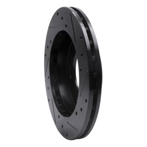 Kia Sportage Brake Rotor (1) - Front Left - R1 Concepts - Drilled & Slotted - Black - `95-`02